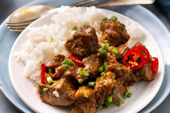 Spicy Pork Adobo and Coconut Rice