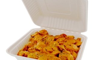 Takeout container with food 