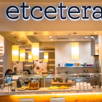 Etcetera platform and sign at The Kitchens dining venue