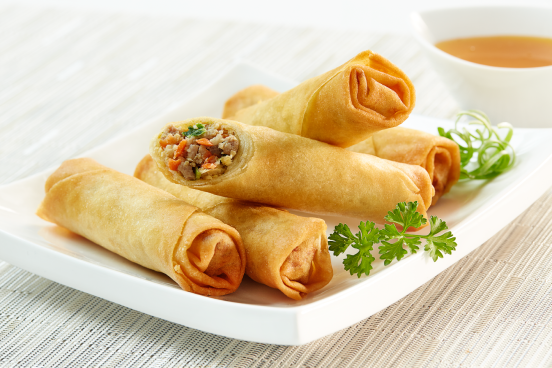Crispy Pork and Peanut Spring Rolls