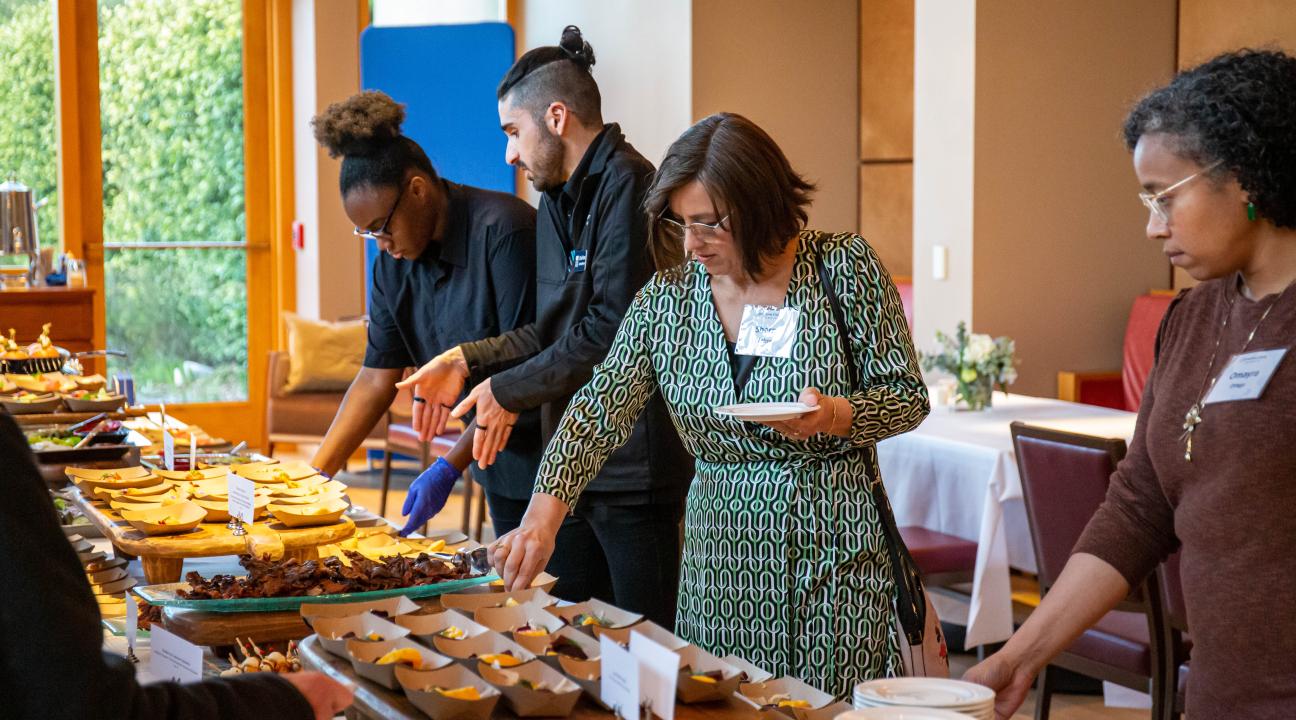 Catering event/employees setting up