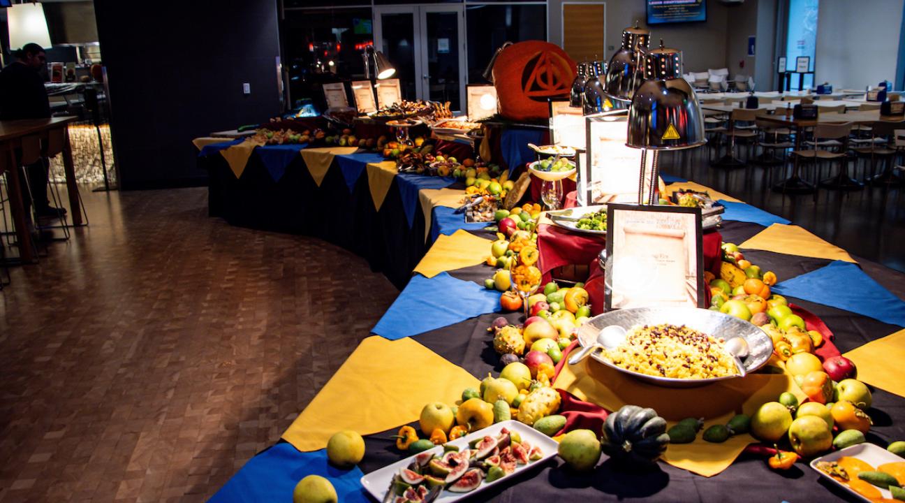 a table with an abundance of food