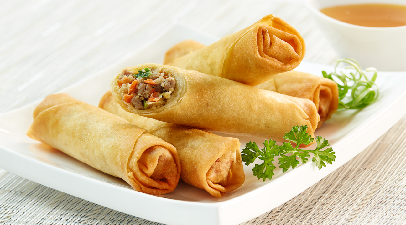 Crispy Pork and Peanut Spring Rolls