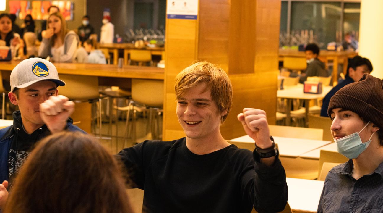 Student excited