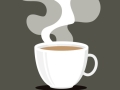Coffee mug icon with steam above it