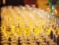 Sparkling wine in champagne glasses 