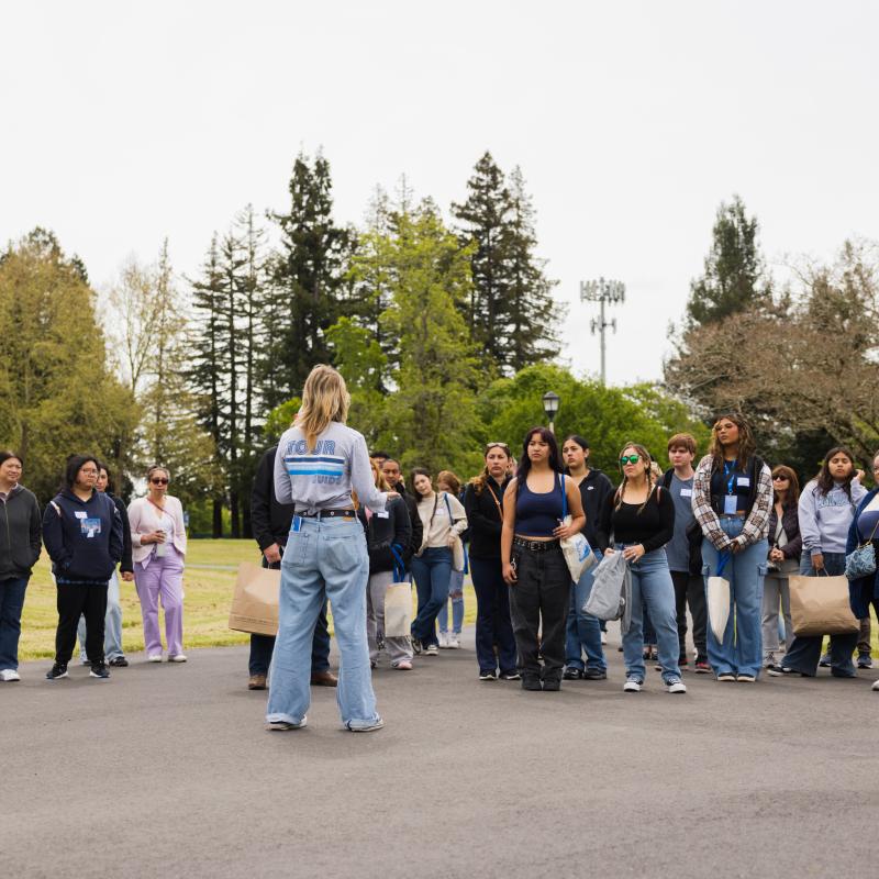 Tour group ready to have lunch