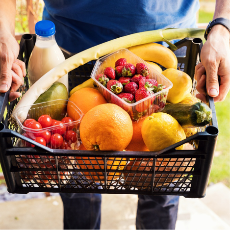 a shopping basket full of fresh produce