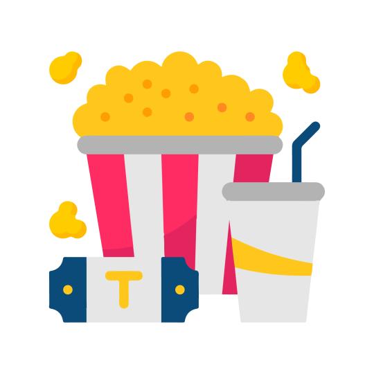 popcorn and tickets