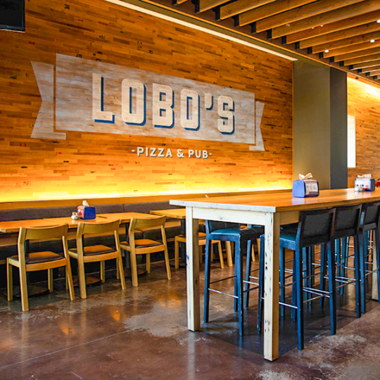 pub interior with high top tables