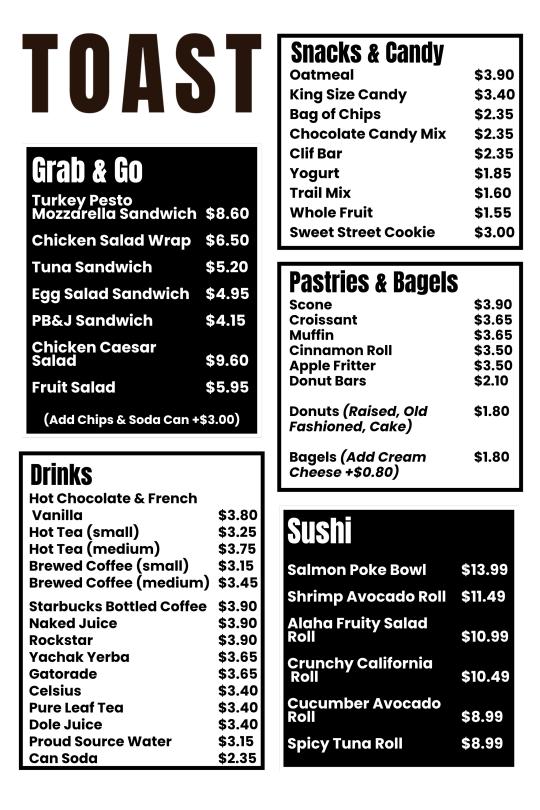 Toast Menu