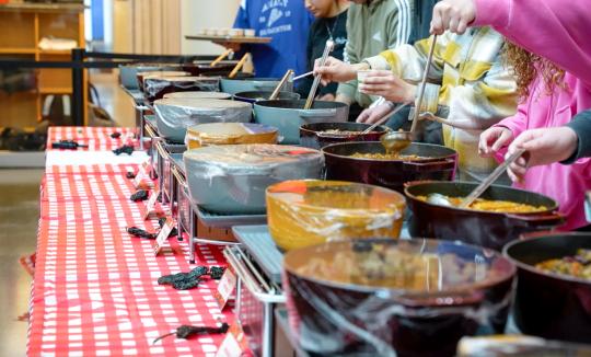 Row of Chilis being tasted