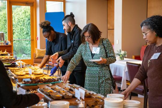 Catering event/employees setting up