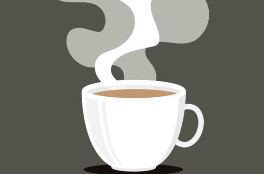 Coffee mug icon with steam above it