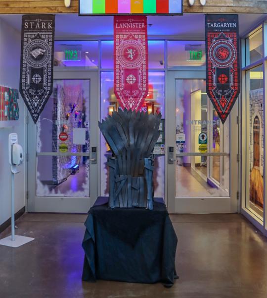 Doorway entrance with Game of Thrones decor