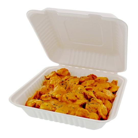 Takeout container with food 