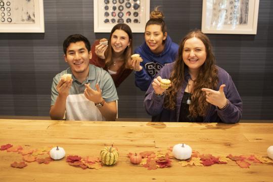 Seawolf Living Squad posing with food from the taste test