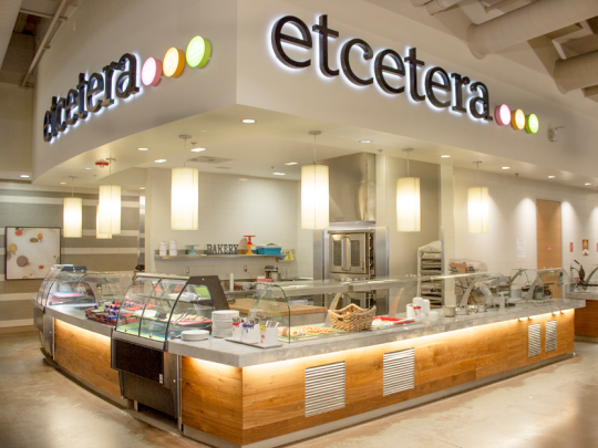 Etcetera platform at The Kitchens showing food options