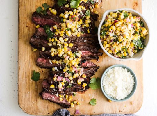 Flank Steak and Mexican Street Corn