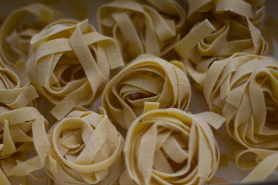 pasta wrapped in bundles