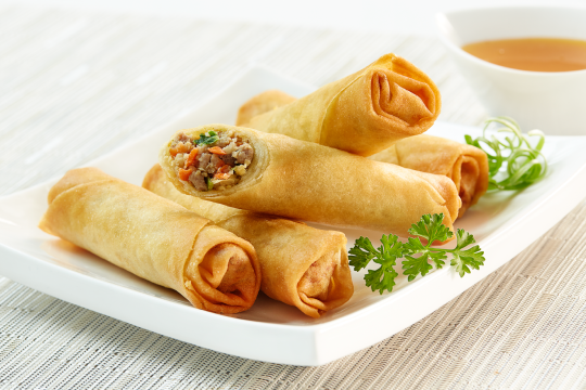 Crispy Pork and Peanut Spring Rolls