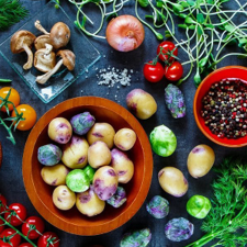 Vegetables on a table