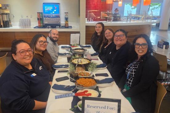 Jess Alcala and Friends Enjoying Lunch in The Kitchens