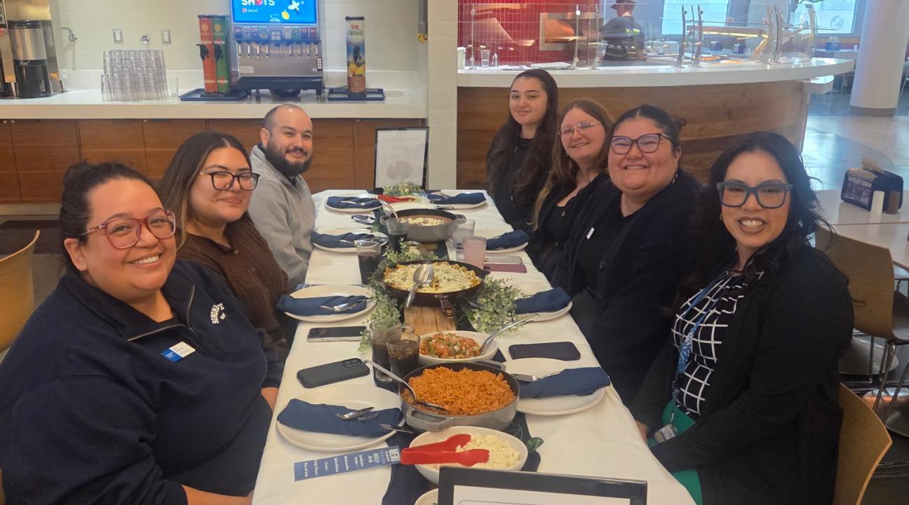 Jess Alcala and Friends Enjoying Lunch in The Kitchens