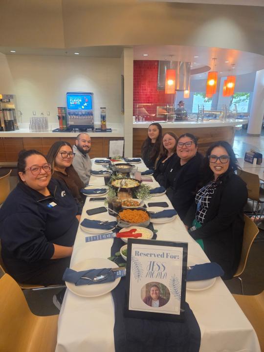 Jess Alcala and Friends Enjoying Lunch in The Kitchens